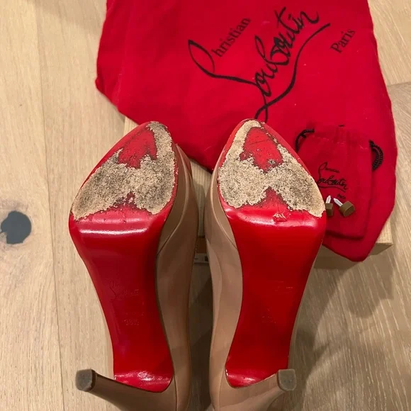 Christian Louboutin Altadama 140 Patent calf NUDE 36.5 open toe - Picture 3 of 6